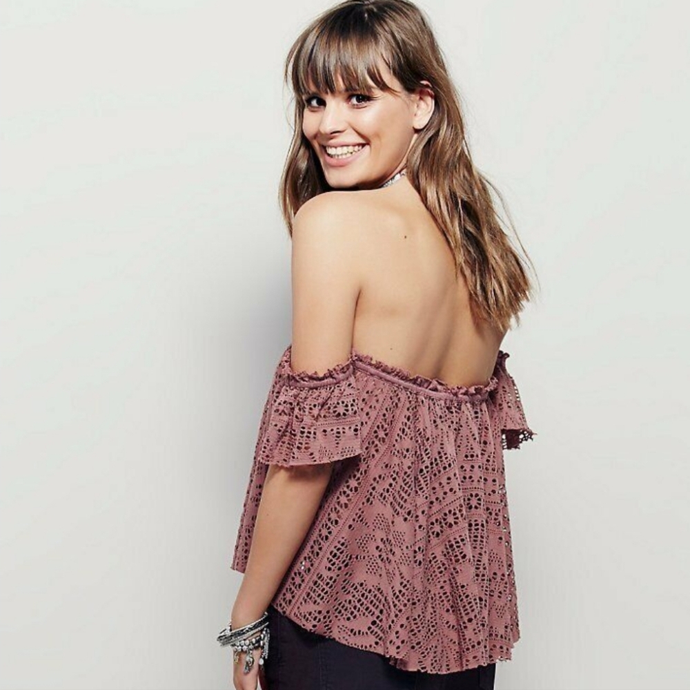 Free People | Free To Be Beach Eyelet Crochet Top